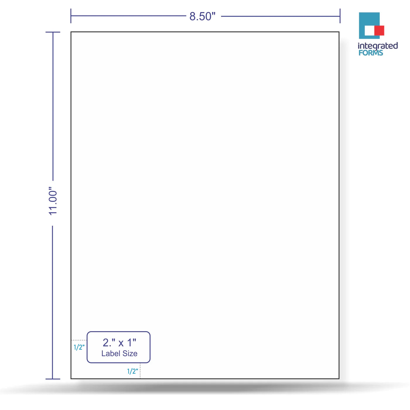 Integrated Label,1 Label, Size: 2" x 1" SKU: IF1001