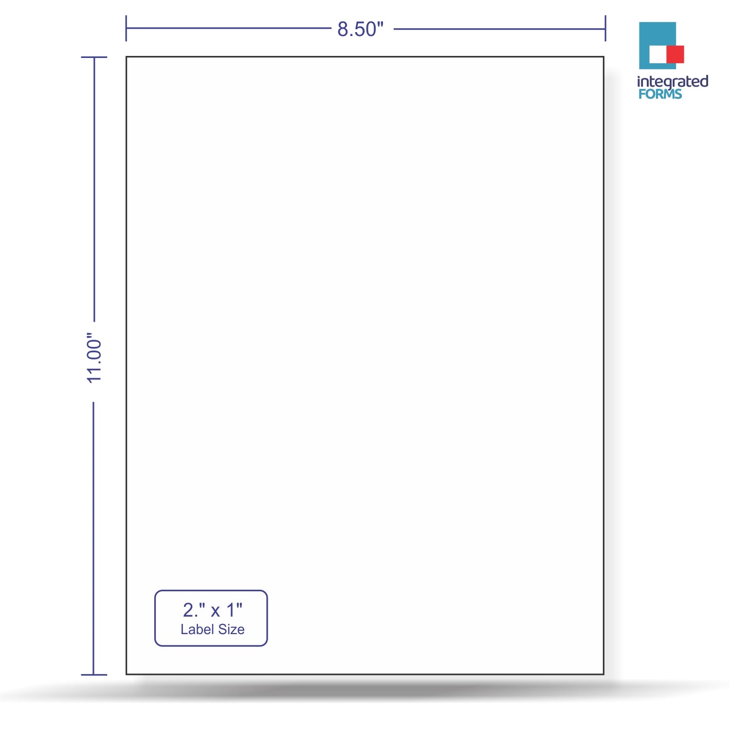 Integrated Label,1 Label, Size: 2" x 1" SKU: IF1001