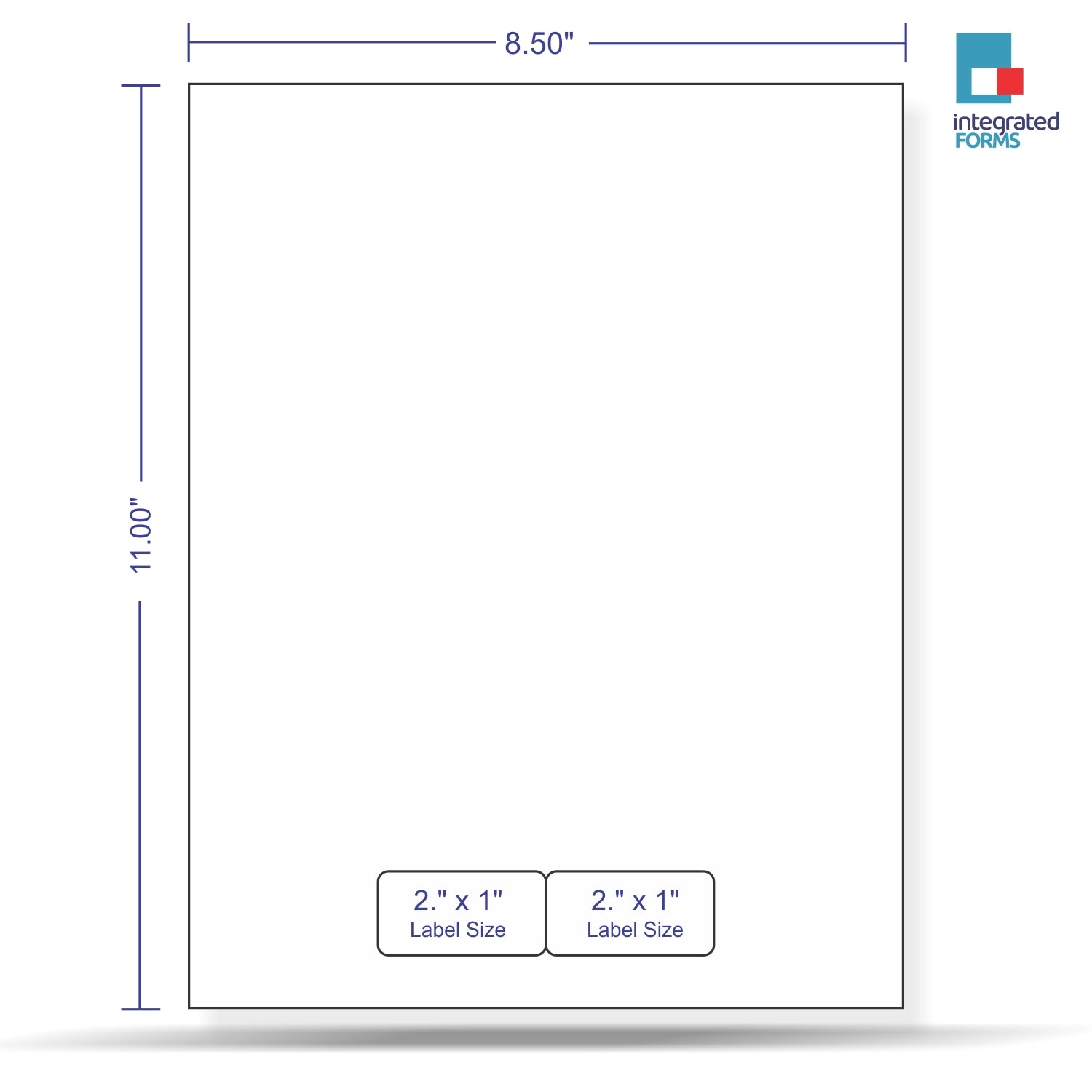 Integrated Label, 2 Labels, Size - 2" x 1" SKU: IF1002