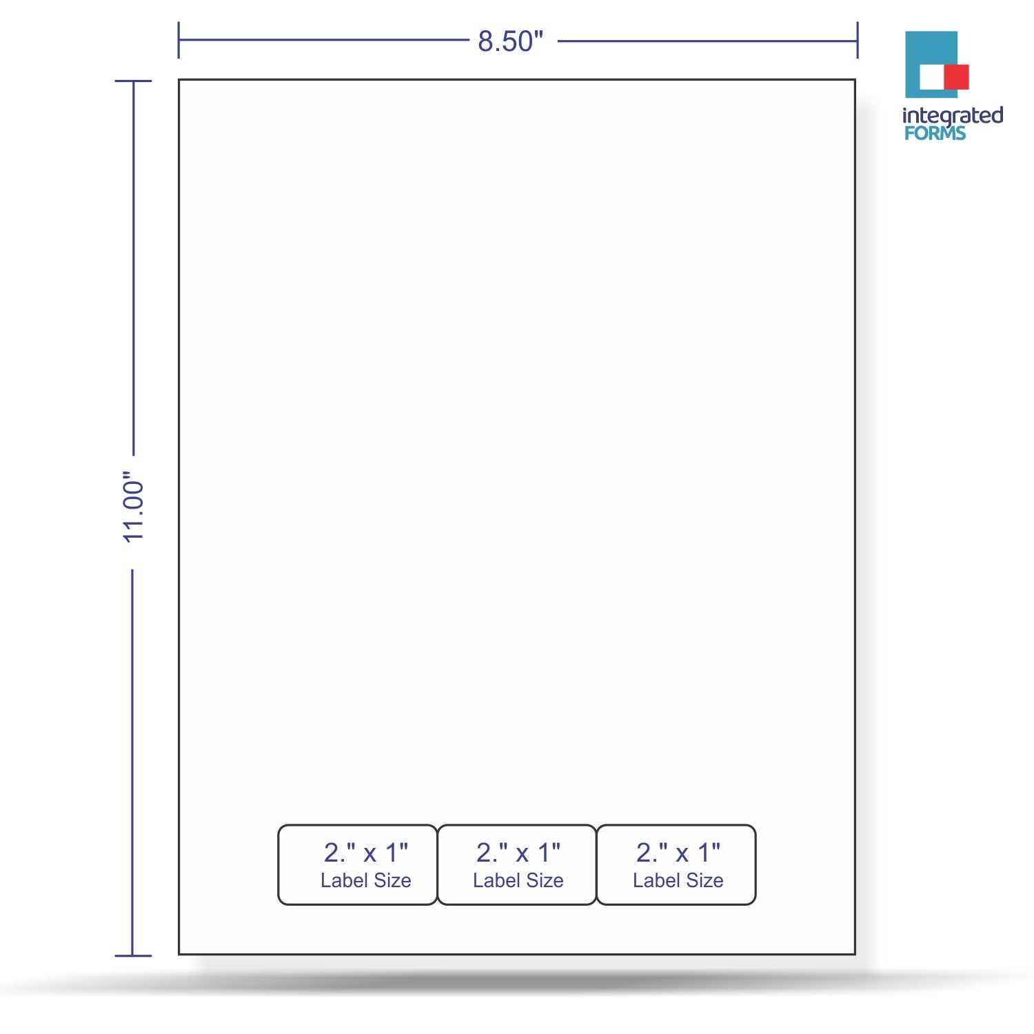 Integrated Label, 3 Labels, Size - 2.562" x 1" SKU: IF1003