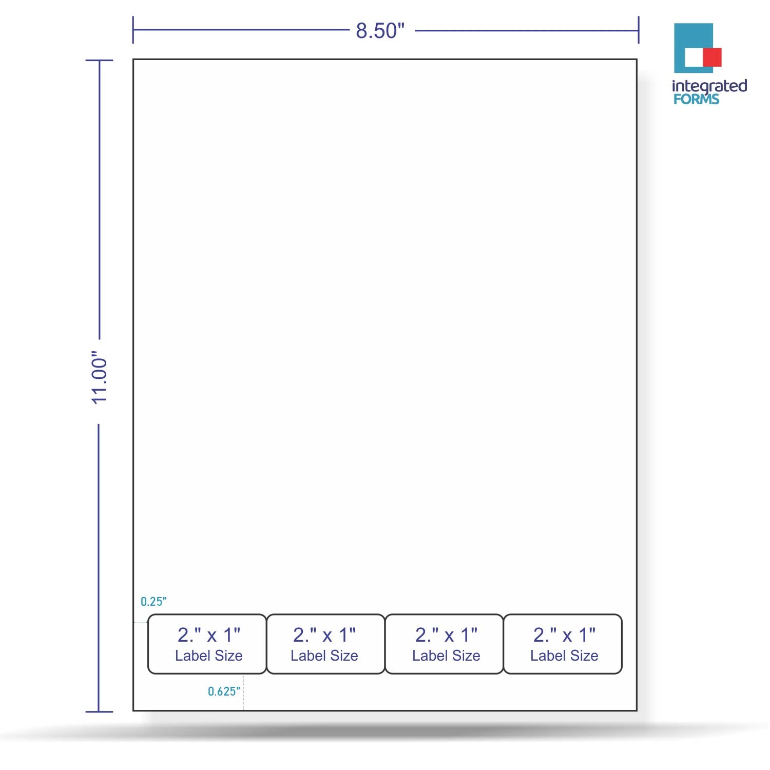 Integrated Label, 4 Labels, Size - 2" x 1" SKU: IF1004