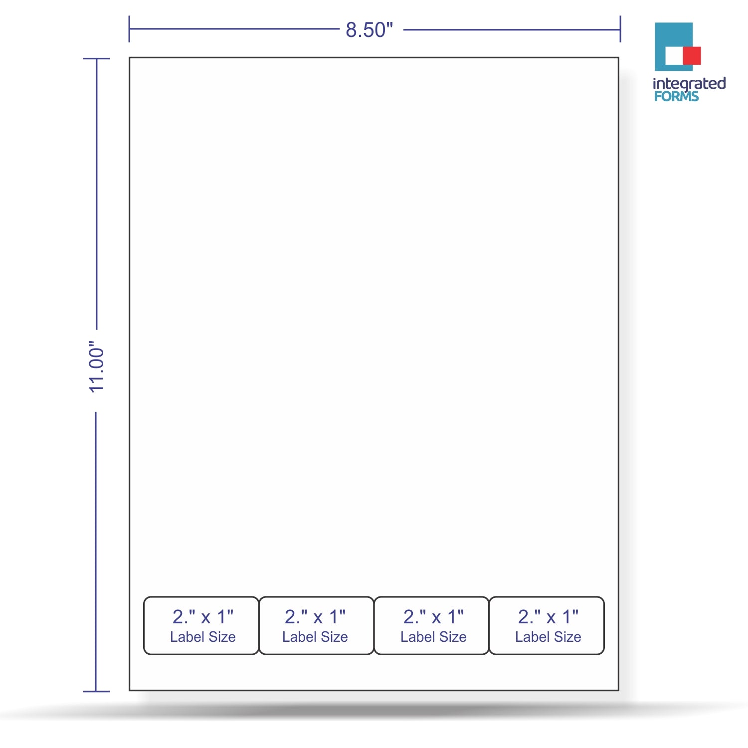 Integrated Label, 4 Labels, Size - 2" x 1" SKU: IF1004
