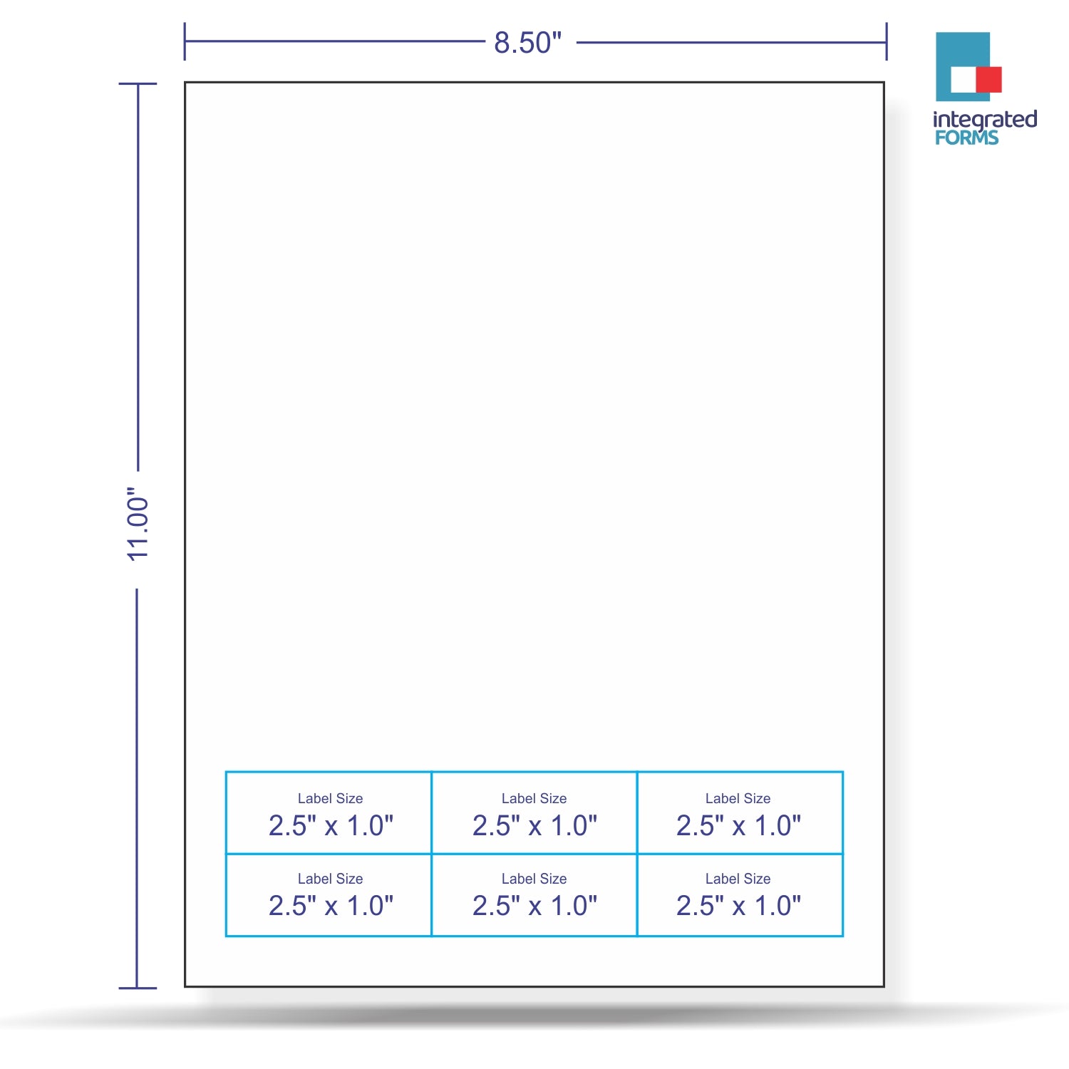 Integrated Label, 6 Labels, Size - 2.5" x 1" SKU: IF1005
