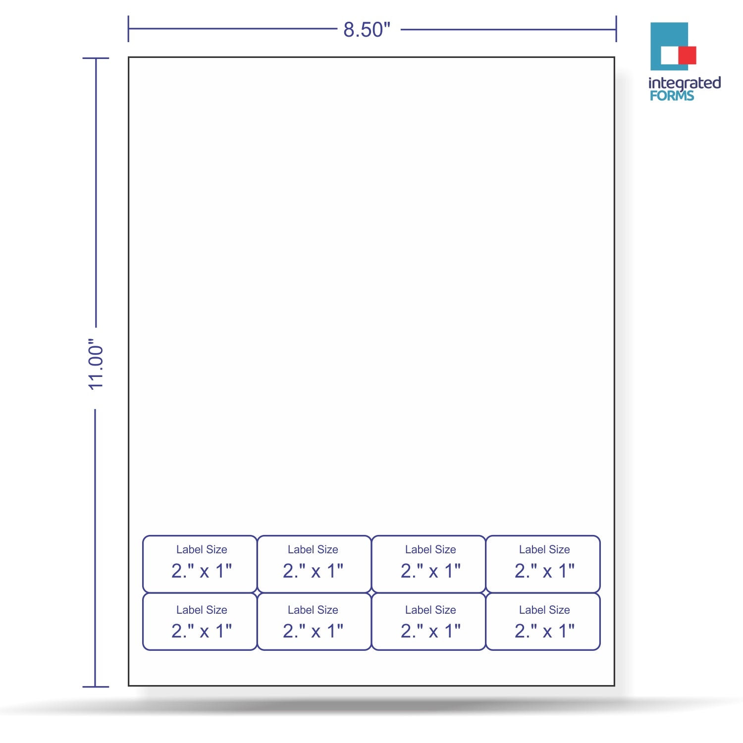 Integrated Label, 8 Labels, Size - 2" x 1" SKU: IF1006