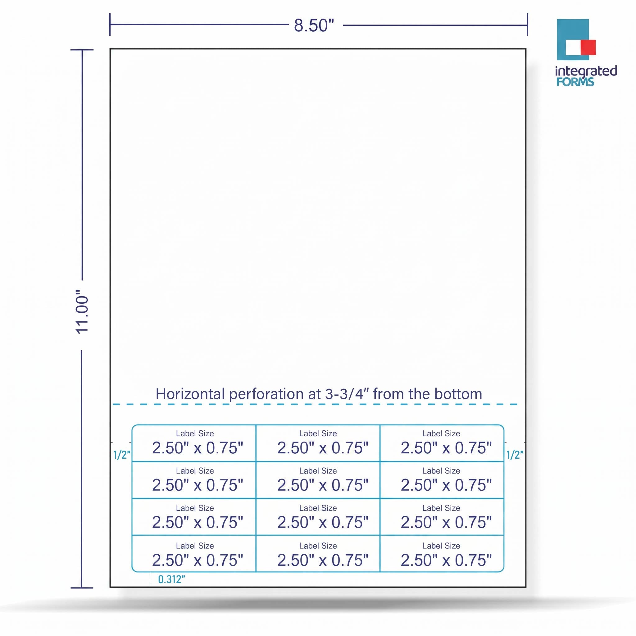 Integrated Label, 12 Labels, Size - 2.5" x 0.75" SKU: IF1007