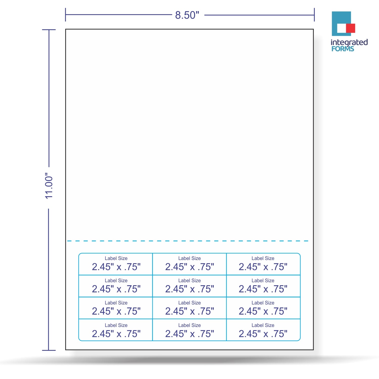 Integrated Label, 12 Labels, Size - 2.5" x 0.45" SKU: IF1007