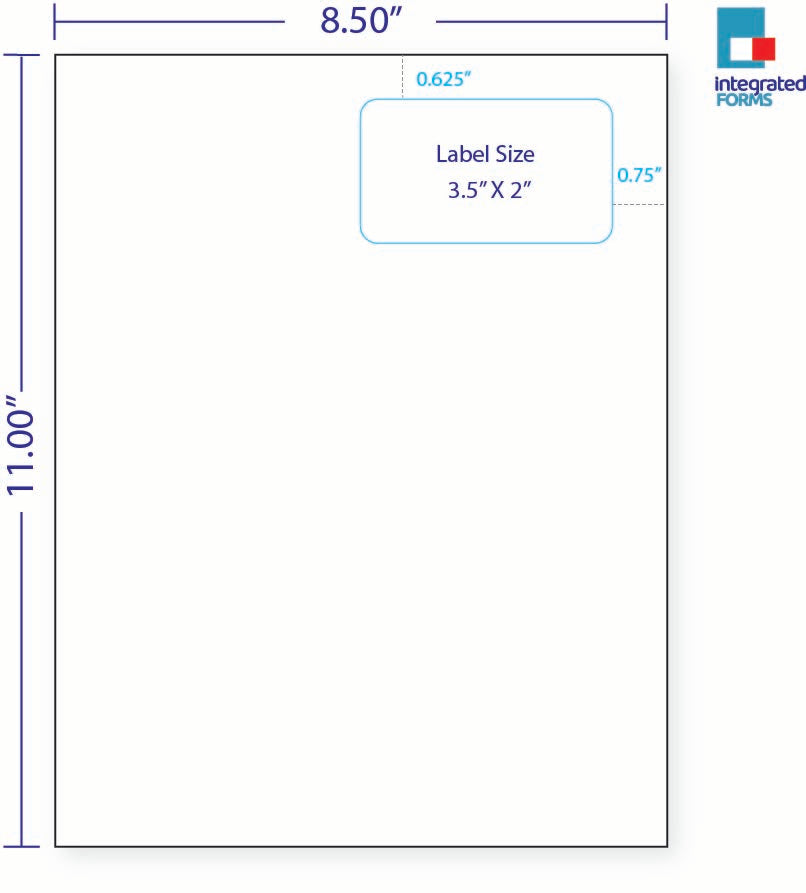 Integrated Label, 1 Label, Size - 3.5" x 2" SKU: IF1009-T