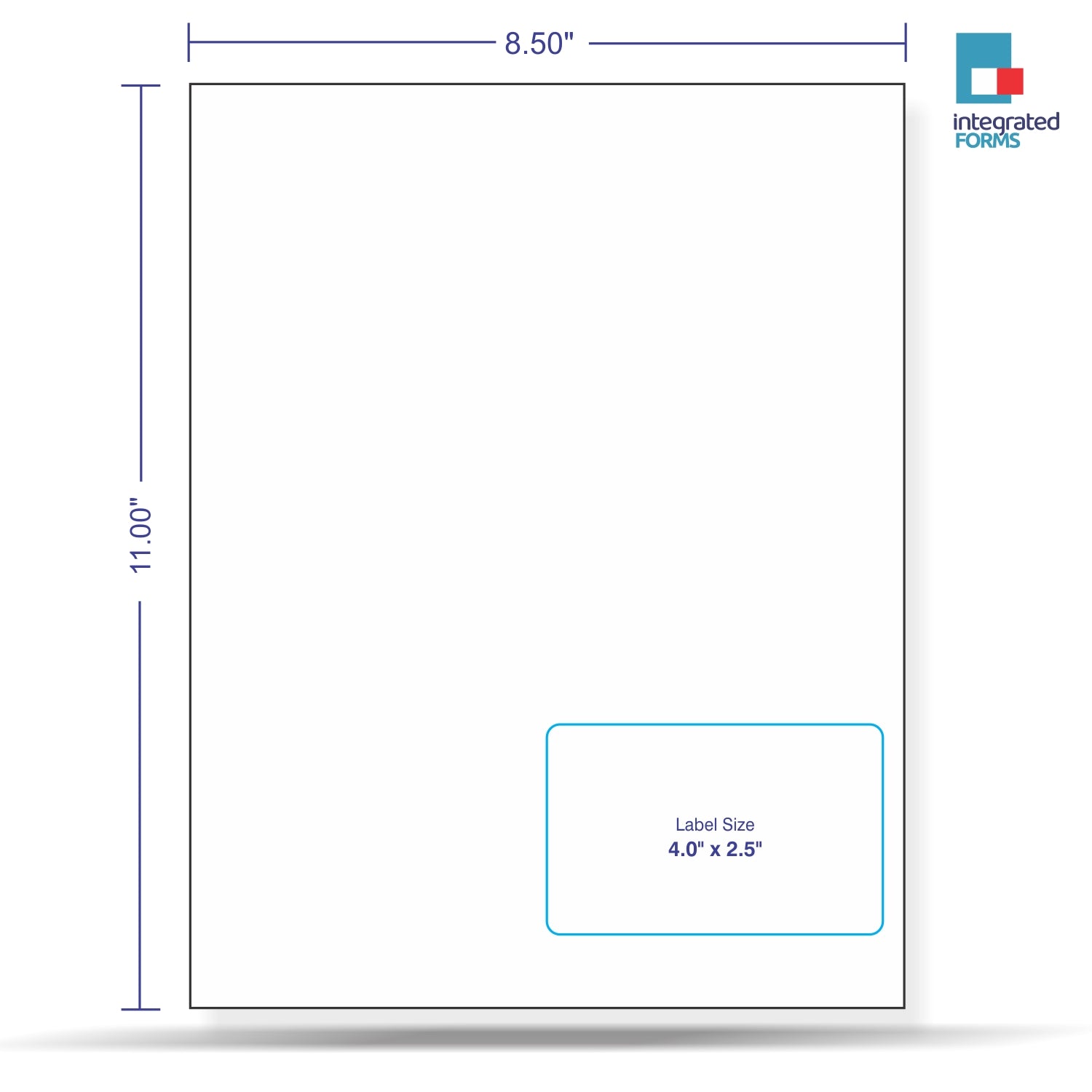 Integrated Label, 1 Label, Size - 4" x 2.5" SKU: IF1013