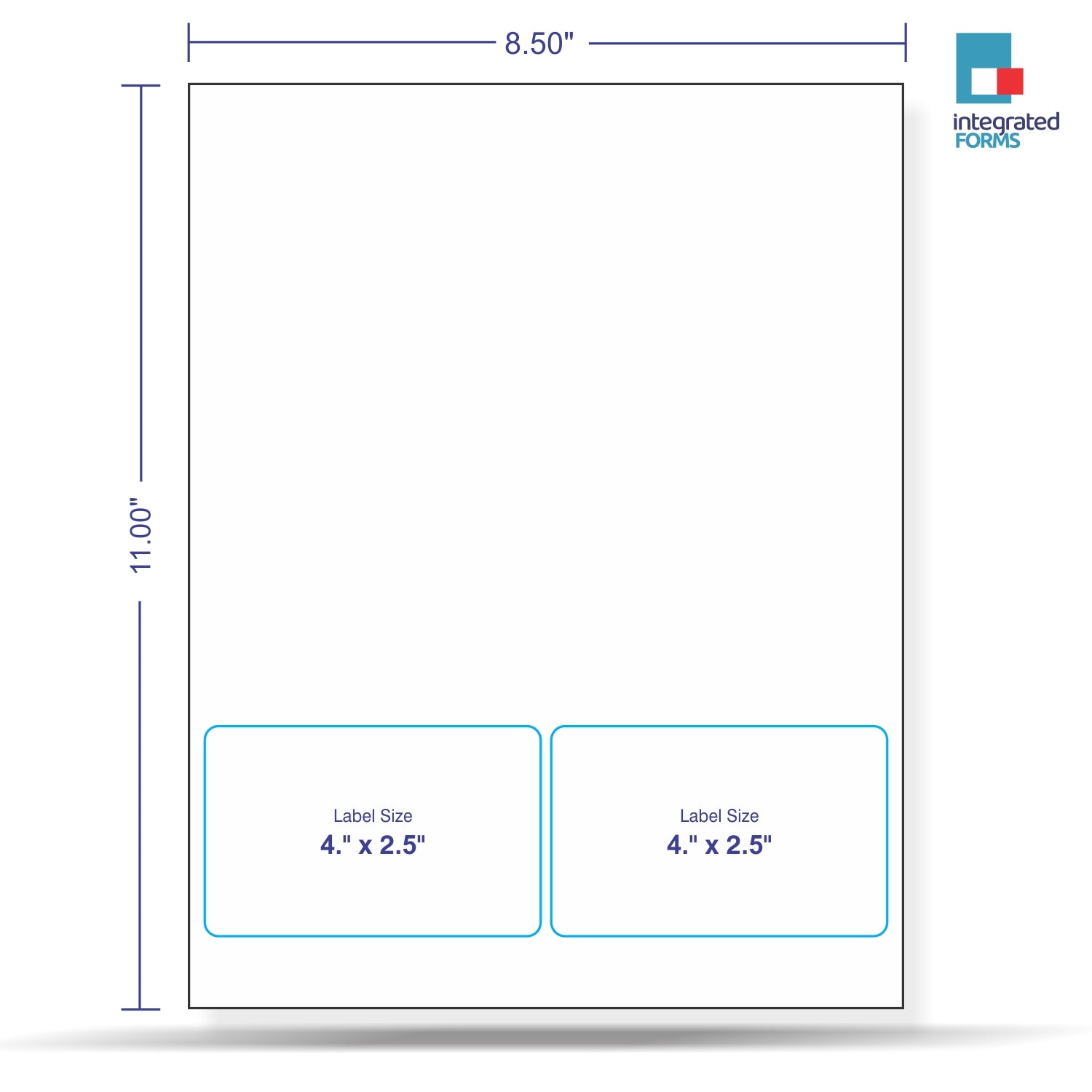 Integrated Label, 2 Labels, Size - 4" x 2.5" SKU: IF1015
