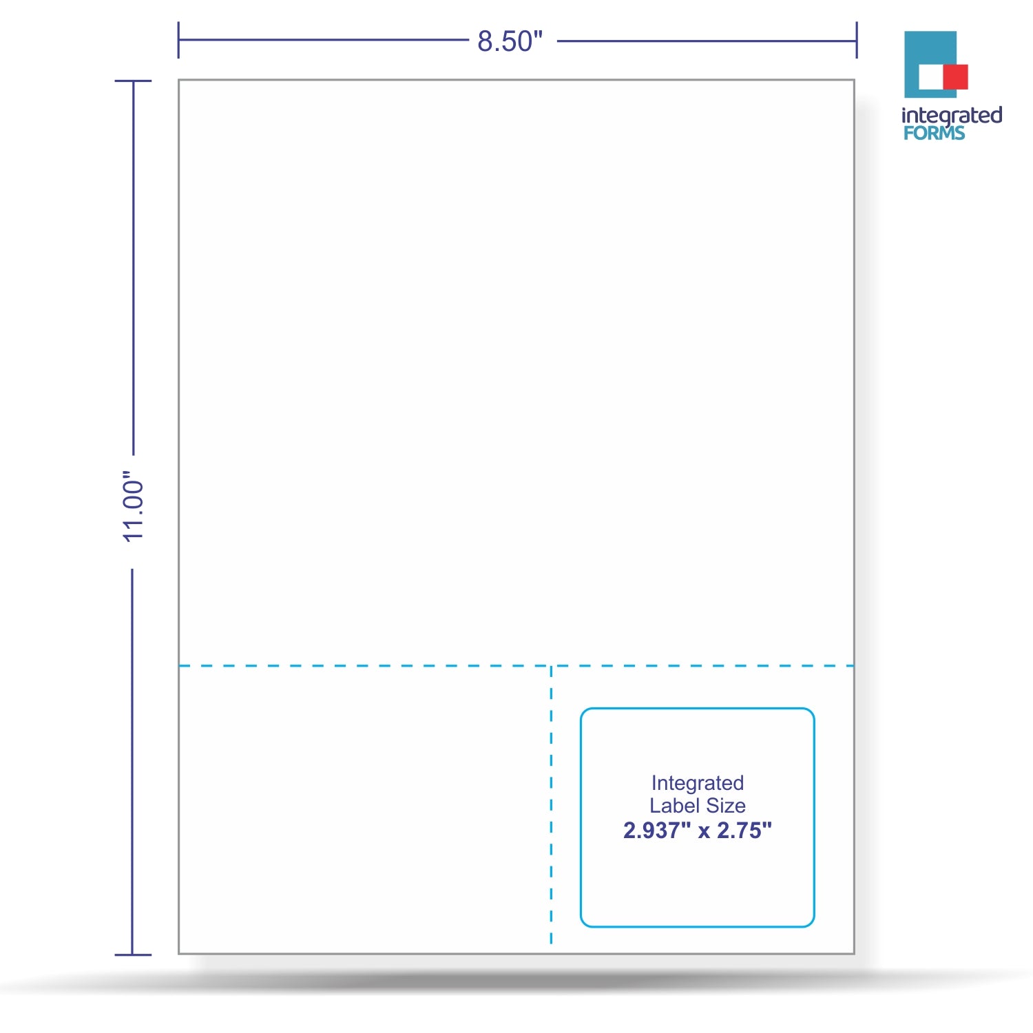 Integrated Label, 1 Label, Size - 2.937" x 2.75" SKU: IF1018