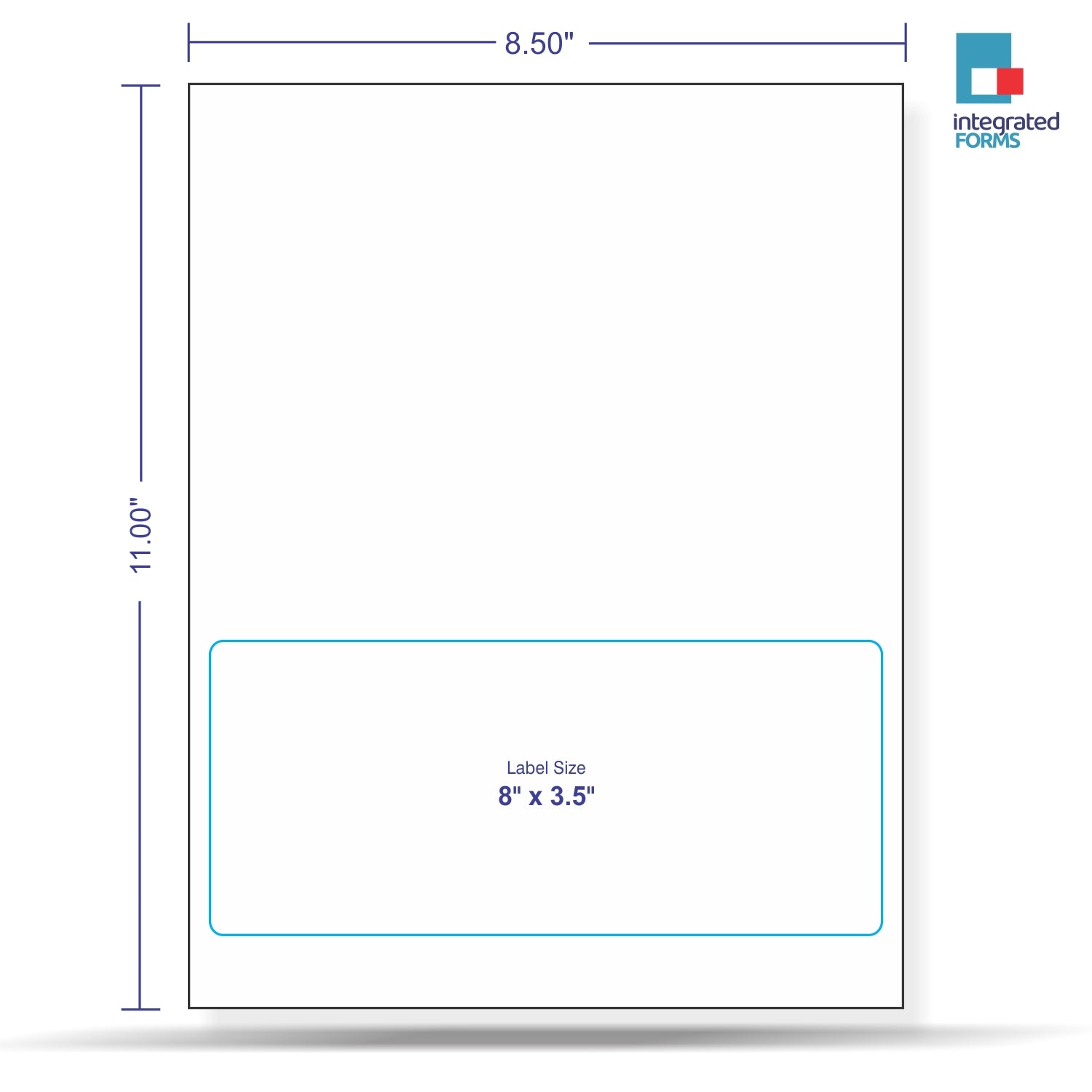 Integrated Label, 1 Label, Size - 8" x 3-1/2" SKU: IF1024