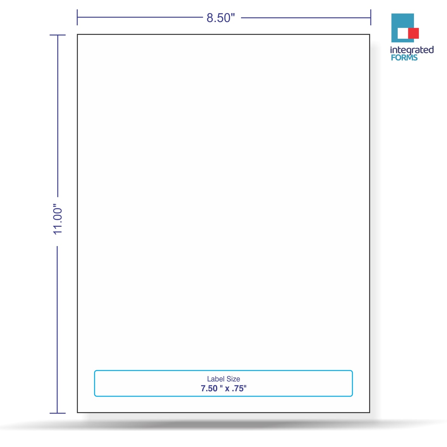 Integrated Label, 1 Label, Size - 7-1/2" x 0.75" SKU: IF1029
