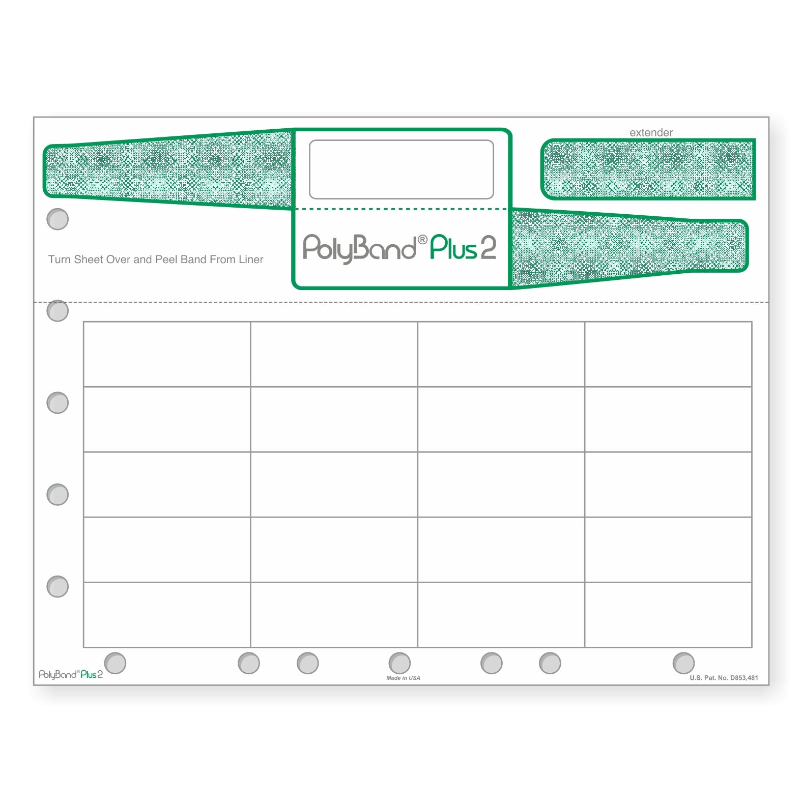 Self-Laminated PolyBand & 24 Labels per Sheet, Measuring 2.5 x 0.975". SKU: PB2-250-975
