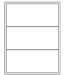 8-1/2 x 11" White Laser Label, 3 Labels per Sheet Measuring 8" x 3.5". SKU: 525W