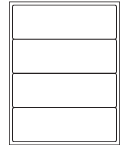 8-1/2 x 11" White Laser Label, 4 Labels per Sheet Measuring 8" x 2.625". SKU: 148W