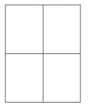 8-1/2 x 11" White Laser Label, 4 Labels per Sheet Measuring 4.25" x 5.5". SKU: B205W