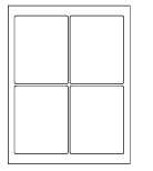 8-1/2 x 11" White Laser Label, 4 Labels per Sheet Measuring 3.75" x 4.75". SKU: 203W