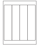 8-1/2 x 11" White Laser Label, 4 Vertical Labels per Sheet Measuring 2" x 9". SKU: 615W