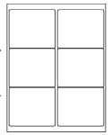8-1/2 x 11" White Laser Label, 6 Labels per Sheet Measuring 4" x 3.33". SKU: B96W