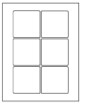 8-1/2 x 11" White Laser Label, 6 Labels per Sheet Measuring 3" x 3". SKU: 201W