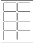 8-1/2 x 11" White Laser Label, 8 Labels per Sheet Measuring 3.375" x 2.33". SKU: B550W