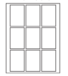 8-1/2 x 11" White Laser Label, 9 Labels per Sheet Measuring 2.25" x 3.375". SKU: 166W