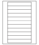 8-1/2 x 11" White Laser Label, 11 Labels per Sheet Measuring 6" x 0.946". SKU: 840W