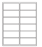 8-1/2 x 11" White Laser Label, 12 Labels per Sheet Measuring 4" x 1.75". SKU: 275W