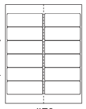 8-1/2 x 11" White Laser Label, 12 Labels per Sheet Measuring 4" x 1.5". SKU: 70W
