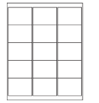 8-1/2 x 11" White Laser Label, 15 Labels per Sheet Measuring 2.6875" x 2". SKU: 116W