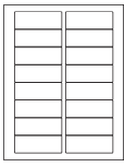 8-1/2 x 11" White Laser Label, 16 Labels per Sheet Measuring 3.375" x 1.25". SKU: 775W