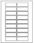 8-1/2 x 11" White Laser Label, 18 Labels per Sheet Measuring 3" x 1". SKU: 198W
