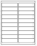 8-1/2 x 11" White Laser Label, 20 Labels per Sheet Measuring 4" x 1". SKU: B91W