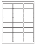 8-1/2 x 11" White Laser Label, 24 Labels per Sheet Measuring 2.625" x 1.25". SKU: 240W