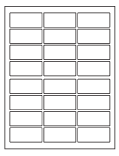 8-1/2 x 11" White Laser Label, 24 Labels per Sheet Measuring 2.5" x 1.125". SKU: 855W