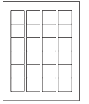 8-1/2 x 11" White Laser Label, 24 Labels per Sheet Measuring 1.5" x 1.5. SKU: 330W