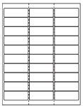 8-1/2 x 11" White Laser Label, 30 Labels per Sheet Measuring 2.625" x 1". SKU: 15W