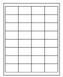 8-1/2 x 11" White Laser Label, 32 Labels per Sheet Measuring 2" x 1.25". SKU: 192W
