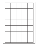 8-1/2 x 11" White Laser Label, 35 Labels per Sheet Measuring 1.5" x 1.5". SKU: 780W