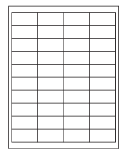 8-1/2 x 11" White Laser Label, 40 Labels per Sheet Measuring 2" x 1". SKU: B191W