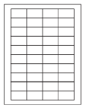 8-1/2 x 11" White Laser Label, 40 Labels per Sheet Measuring 1.75" x 1". SKU: 190W