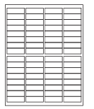 8-1/2 x 11" White Laser Label, 64 Labels per Sheet Measuring 1.9375" x .625". SKU: 42W