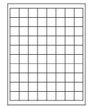8-1/2 x 11" White Laser Label, 80 Labels per Sheet Measuring 1" x 1". SKU: 126W