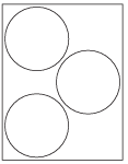 8-1/2 x 11" White Laser Label, 3 Round Labels per Sheet Measuring 4.5" Round. SKU: 715W