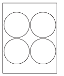 8-1/2 x 11" White Laser Label, 4 Round Labels per Sheet Measuring 4" Round. SKU: 214W