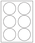 8-1/2 x 11" White Laser Label, 6 Round Labels per Sheet Measuring 3.33" Round. SKU: B145W