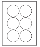 8-1/2 x 11" White Laser Label, 6 Round Labels per Sheet Measuring 3" Round. SKU: 213W