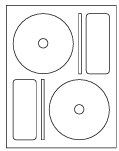 8-1/2 x 11" White Laser Label, 2 DVD Labels per Sheet Measuring 4.656". Round SKU: 97W
