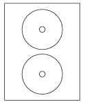 8-1/2 x 11" White Laser Label, 2 DVD Labels per Sheet Measuring 4.57". Round SKU: 545W