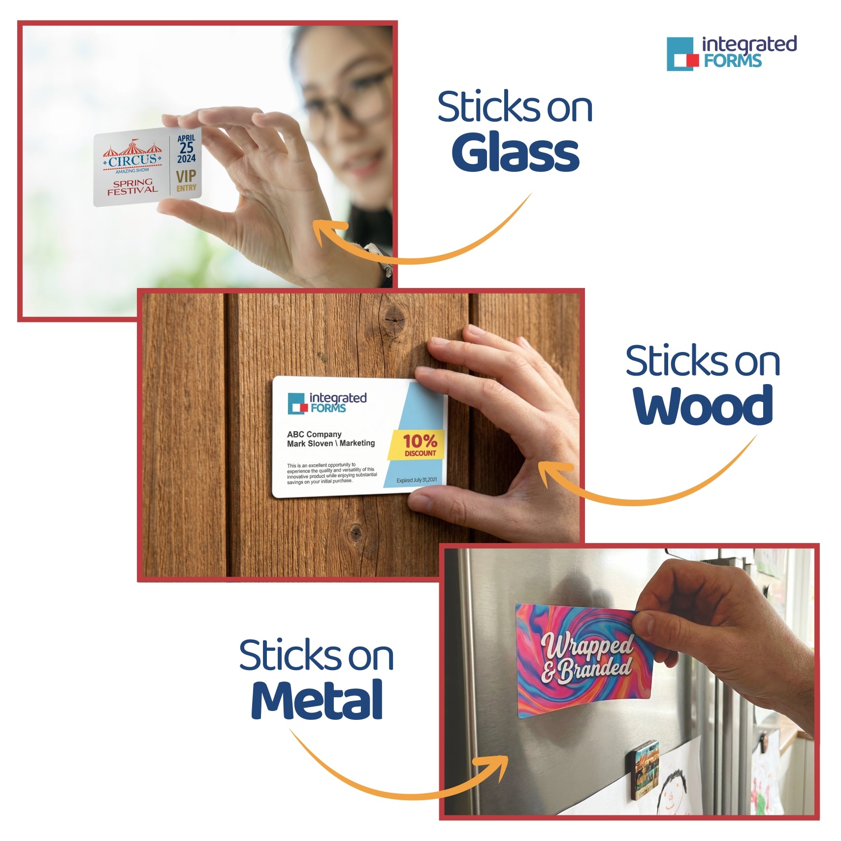 MagNot Repositionable Integrated Card Form, with one 5 mil polyester card at the bottom. SKU: IF1070
